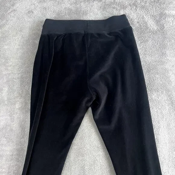 Ralph Lauren Velour Joggers Womens XS Black Luxe Loungewear Drawstring - Picture 9 of 11